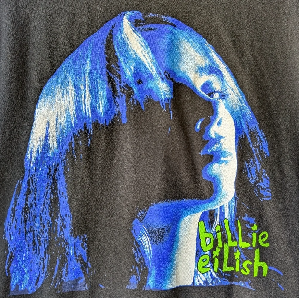 Billie Eilish Shadow Face T-Shirt Black Size XL